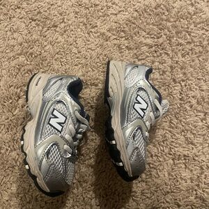 New Balance Toddler Silver & Navy Athletic Sneakers